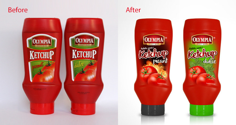 design ambalaj before and after ketchup